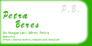 petra beres business card